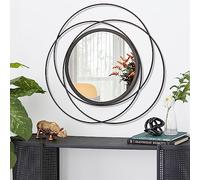 HLFMVWE Miroir Décoratif Mural Rond avec Cadre en Fer - Décoration d'Intérieur pour Salon, Chambre à Coucher, Salle de Bain, Entrée