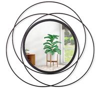 HLFMVWE Miroir Décoratif Mural Rond avec Cadre en Fer - Décoration d'Intérieur pour Salon, Chambre à Coucher, Salle de Bain, Entrée