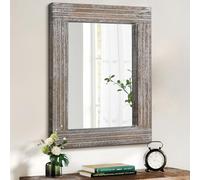HLFMVWE Miroir en Bois Rectangulaire Encadré Miroirs Rustiques Vintage Décor Farmhouse Salle de Bain Rustique Miroir pour Dressing Entrée Grand