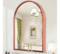 HLFMVWE Miroir et Mural Arqué, Miroir mural Métal brossé pour Salle de Bain, Salon, Chambre à Coucher, Entrée, Salle de Vanité, Décoration d'Intérieur