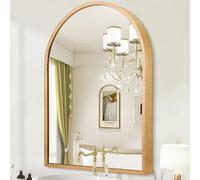 HLFMVWE Miroir Mural arqué avec Cadre doré, 40 x 30 cm, en Alliage d'aluminium, Miroir de Salle de Bain pour Mur, pour Chambre à Coucher, entrée, Salon