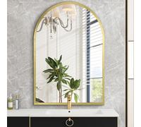 HLFMVWE Miroir Mural Arqué, avec Cadre en Métal, Décoratif,Miroir Maquillage Moderne, Suspendu pour Salle de Bain, Chambre, Salon, Couloir