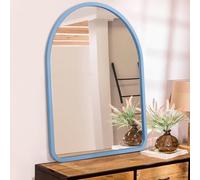 HLFMVWE Miroir Mural arqué Rustique en Bois encadré Petit Miroir décor Suspendu Miroir pour Salle de Bains Chambre à Coucher Balcon Ferme Salon entrée vanité Dressing Bleu
