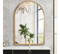 HLFMVWE Miroir mural décoratif en forme d'arc, 50 x 70 cm, semi-circulaire, avec cadre en aluminium, pour salle de bain, couloir, salon, chambre à coucher