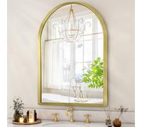HLFMVWE Miroir mural en forme d'arche avec cadre en alliage d'aluminium pour salle de bain, salon, chambre à coucher, entrée, décoration d'intérieur, 50,8 x 40,6 cm