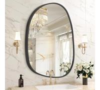 HLFMVWE Miroir mural irrégulier, miroir mural noir décoratif, 45 x 65 cm, miroir asymétrique de salle de bain avec cadre en alliage d'aluminium pour chambre à coucher, salon, vestiaire, entrée Grand
