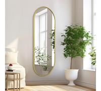 HLFMVWE Miroir mural ovale pour salle de bain, cadre en aluminium, 120 x 40 cm, forme de pilule, miroir cosmétique allongé pour coiffeuse