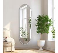 HLFMVWE Miroir ovale pleine longueur, 120 x 40 cm, miroir mural en métal en forme de pilule, cadre en aluminium, moderne et simple, décoration d'intérieur, salle de bain, meuble-lavabo, salon, entrée,