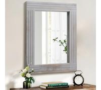 HLFMVWE Miroir Rustique Farmhouse, avec Cadre Miroir Mural en Bois Rectangle Décor Antique Miroir Suspendu pour Salle de Bain Salon Chambre d'Entrée Grand 30 x 40CM