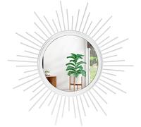 HLFMVWE Miroir solaire blanc pour décoration murale, décoration de chambre, miroir en métal, décoration murale pour salon, miroir décoratif moderne, cadeaux pour femmes et mères
