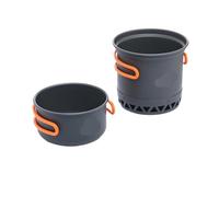 HLGDSWO Batterie de Cuisine de Camping en Plein air, Casserole et Bouilloire de 1,3 l et 2,3 l for Les Voyages, Vaisselle Touristique et équipement de Cuisine(WSC-105)