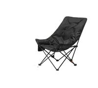 HLGDSWO Chaise de Lune réglable à Dossier Haut, siège de Salon Pliable et Portable for Camping, pêche en Plein air, Pique-Nique et Loisirs(Black)