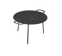 HLGDSWO Grand Plat de Cuisson antiadhésif en Fer for Barbecue, avec Poteau de Support, for Camping en Plein air, Pique-Nique et fête, ustensiles de Cuisine(49cm Round Black)