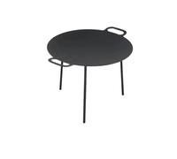 HLGDSWO Grand Plat de Cuisson antiadhésif en Fer for Barbecue, avec Poteau de Support, for Camping en Plein air, Pique-Nique et fête, ustensiles de Cuisine(40cm Round Black)