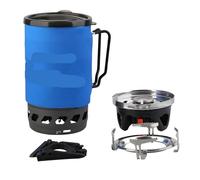 HLGDSWO Pot échangeur de Chaleur ultraléger 900/1400ml, Pot de Camping léger et poêle for la randonnée et Les Voyages(1400ml-blue)