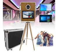 HLGKBY Photomaton en Bois, 8 Go de RAM + 128 Go SSD, Appareil Photo sur trépied, imprimez et partagez des Photos, Win 10, avec Affichage et écran Tactile, pour Les représentations commerciales