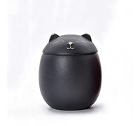HLGQ Urne pour Cendres de Chat, Urnes de créemande commémorative de la Forme de Chat, Urnes décoratives Artisanales, pour Chat funéraire Chat urn, Noir, 500ML