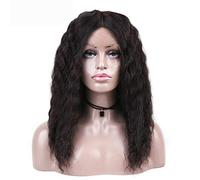 HLH-wig Perruque avant durable en dentelle pour femmes Perruques brésiliennes non transformées de cheveux humains Remy confortables (Couleur : noir, taille : 30,5 cm)