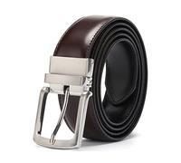 HLHLH Ceinture Boucle Ardillon Rotative À 360° Double Face for Homme Cuir Pleine Fleur Avec Anti-Rayures, Idéale for Les Jeans, Occasionnels, Cowboys Et Vêtements De Travail(A,100)