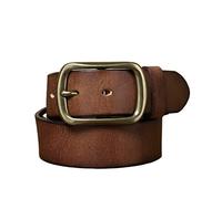 HLHLH Ceinture De 3,8 Cm Large Avec Boucle En Cuivre Froissé Vintage for Homme Ardillon Résistante Aux Rayures, Parfaite for Les Jeans, Vêtements Décontractés, Et Travail(H,105cm)