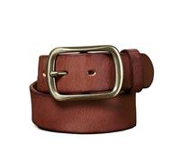 HLHLH Ceinture De 3,8 Cm Large Avec Boucle En Cuivre Froissé Vintage for Homme Ardillon Résistante Aux Rayures, Parfaite for Les Jeans, Vêtements Décontractés, Et Travail(F,125cm)