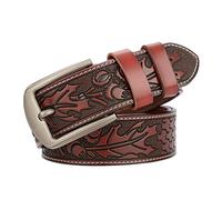 HLHLH Ceinture En Cuir Sculpté Artisanal for Hommes, Sangle D'affaires for, Idéale for Les Jeans, Le Travail Décontracté Et Professionnel(I,120)