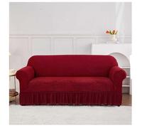 HLHLH Housse De Canapé Élastique À Bord Jupe en Jacquard Épaississant Double Anti-dérapant Anti-poussière Protection Tout Compris Disponible Toutes Saisons(Red,235x300CM)