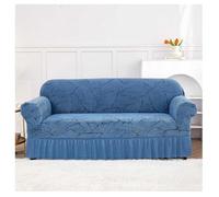 HLHLH Housse De Canapé Élastique À Bord Jupe en Jacquard Épaississant Double Anti-dérapant Anti-poussière Protection Tout Compris Disponible Toutes Saisons(Blue,90x140CM)