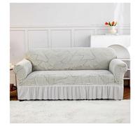 HLHLH Housse De Canapé Élastique À Bord Jupe en Jacquard Épaississant Double Anti-dérapant Anti-poussière Protection Tout Compris Disponible Toutes Saisons(Silver,235x300CM)