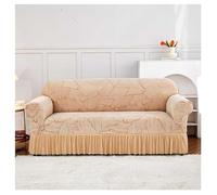 HLHLH Housse De Canapé Élastique À Bord Jupe en Jacquard Épaississant Double Anti-dérapant Anti-poussière Protection Tout Compris Disponible Toutes Saisons(Beige,145x185CM)