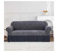 HLHLH Housse De Canapé Élastique À Bord Jupe en Jacquard Épaississant Double Anti-dérapant Anti-poussière Protection Tout Compris Disponible Toutes Saisons(Gray,235x300CM)