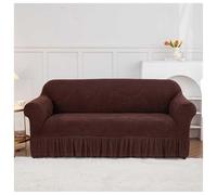 HLHLH Housse De Canapé Élastique À Bord Jupe en Jacquard Épaississant Double Anti-dérapant Anti-poussière Protection Tout Compris Disponible Toutes Saisons(Brown,235x300CM)