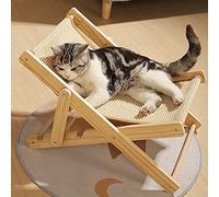 HLHLH Lit Hamac for Chat, Surélevé for avec Grattoir en Sisal Durable, Et sans Perte, Chaise Bois for, Meubles for De Mini Plage for Compagnie(Sisal)