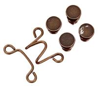HLHLH Lot de 4 boutons-pression métalliques sans clous for jeans, pinces à pantalons détachables, boutons, épingles, serre-taille, boucles de vêtements, outils de couture(Bronze)