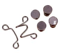 HLHLH Lot de 4 boutons-pression métalliques sans clous for jeans, pinces à pantalons détachables, boutons, épingles, serre-taille, boucles de vêtements, outils de couture(Black)