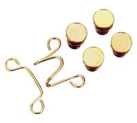 HLHLH Lot de 4 boutons-pression métalliques sans clous for jeans, pinces à pantalons détachables, boutons, épingles, serre-taille, boucles de vêtements, outils de couture(Gold)