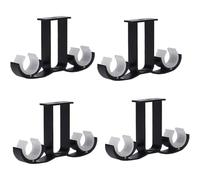 HLHLH Lot De 4 Supports Tringle À Rideau Doubles en Alliage D'aluminium Robuste for Montage Au Plafond avec Support Suspension for Vis(Matte Black)