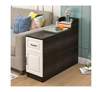 HLHLOP777 Armoire de Rangement Buffet d'angle scandinave, Table de téléphone Simple, accoudoir Rechargeable, Table d'appoint for canapé étroit de Salon(Noir,70x30x60cm)