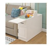 HLHLOP777 Armoire de Rangement Buffet d'angle scandinave, Table de téléphone Simple, accoudoir Rechargeable, Table d'appoint for canapé étroit de Salon(Blanc,80x40x60cm)