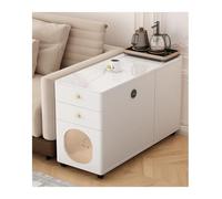 HLHLOP777 Armoire de Rangement Canapé Buffet Dalle de Roche Table d'appoint Salon Maison Table à thé Table Basse Amovible Armoire(Blanc,80x30x60cm)