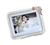HLHLOP777 Cadres photo Cadre Photo de mariage en perles de Style européen, 6 pouces, décoration de la maison, décoration de dessus de Table, cadre Photo Cadres photo de table(B-6 Inch)