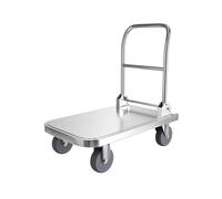 HLHLOP777 Diables Pliables Chariot à Plateforme Pliable Industriel en Acier Inoxydable avec Roue de Frein 15 cm for Un déplacement Facile Chariot à Plateforme Pliable