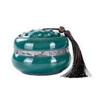 HLHLOP777 Pot de rangement de cuisine Ceramic Sealed Tea Canister With Lid Home Coffee Storage Jar For, Sugar, Spice, Nuts Pot à thé en feuilles(Green)
