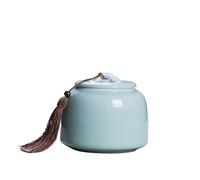 HLHLOP777 Pot de rangement de cuisine Ceramic Tea Canister With Airtight Lid Storage Container Tins For, Coffee, Nuts, Spice, Sugar Pot à thé en feuilles(Blue)