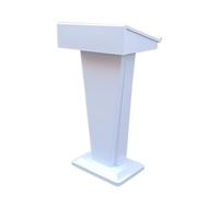 HLHLOP777 Pupitre d’Enseignant Pupitre créatif en Acier Inoxydable avec Compartiments de Rangement, Bureau réception d'hôtel Podium hôte Chaire portative(Blanc)