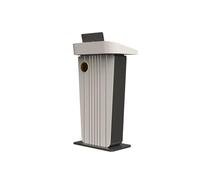 HLHLOP777 Pupitre d’Enseignant Pupitre Parlant en Acier Inoxydable, Support de Podium for Salle uditorium, réunion Chaire portative(Silver)