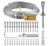 Hlieeosfcn Support pour Plantes grimpantes,24M|3MM de Câble en Acier Inoxydable Support pour Plantes