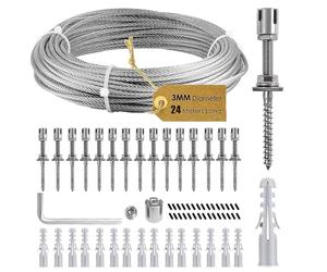 Hlieeosfcn Support pour Plantes grimpantes,24M|3MM de Câble en Acier Inoxydable Support pour Plantes