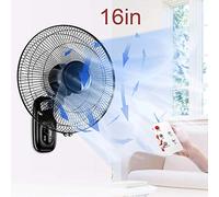 HLILY Ventilateur Mural 16 Pouces/télécommande Et Minuterie 7,5 H, Ventilateurs Rotatifs Oscillants Industriels 60 W,3 Vitesses,Ventilateur Mural en Métal pour Bureau Commercial (Mute)