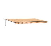 hliofuir Auvent électrique à bras articulé 500 x 300 cm avec télécommande, store extensible jaune orange avec capteur de lumière du vent, protection solaire en polyester pour balcon, terrasse et